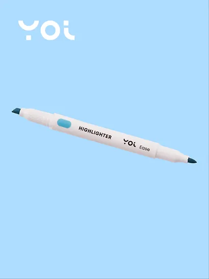 Текстовыделитель бирюзовый, двухсторонний, Yoi - фото 2