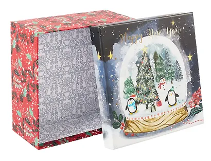 Коробка подарочная "Новогодние пингвинята" НГ, 20*20*9.5, картон - фото 2