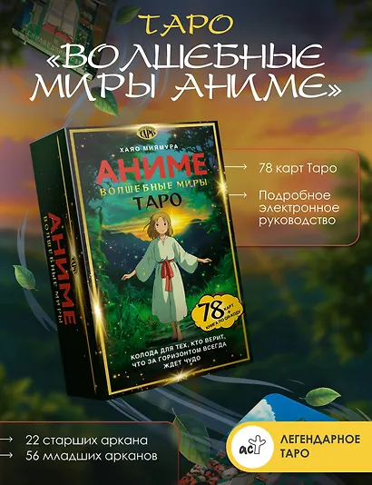 Таро «Волшебные миры аниме». 78 карт и книга по QR-коду - фото 2