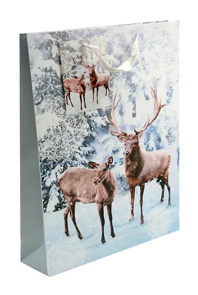 Пакет А3 46*33*10 "Олени" НГ, бум.мат.ламинат - фото 1
