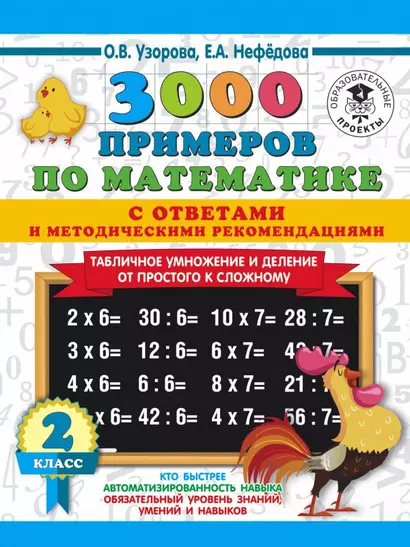 3000 примеров по математике. Табличное умножение от простого к сложному. С ответами и методическими рекомендациями. 2 класс - фото 1