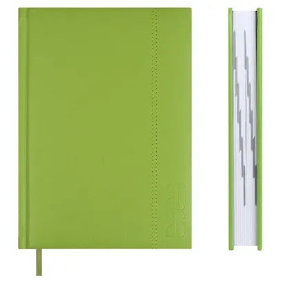 Ежедневник дат. 2026г. А5 176л "Наппа" салатовый, кожзам, тв.переплет, обл.поролон, блинт.тиснение, офсет, справ.мат-лы, ляссе, инд.уп - фото 2