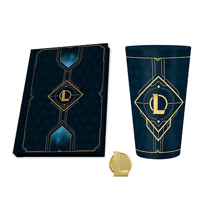 Подарочный набор League Of Legends Hextech logo (бокал 400мл, значок, записная книжка) (ABYPCK215) (ABY538) - фото 1
