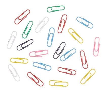 Скрепки 28 мм 100 штук, в ассортименте, винил, овальные - фото 3