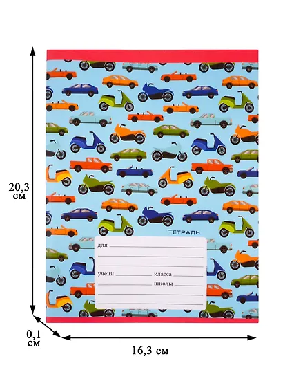 Тетрадь в клетку Unnika, "Транспорт", 12 листов, в ассортименте - фото 2