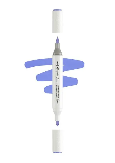 Маркер акриловый "Сонет" фиолетовый светлый, двусторонний, перо кисть/пуля - фото 1