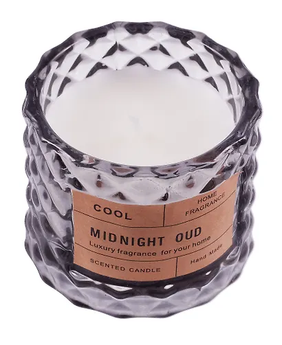 Свеча ароматическая в стакане с крышкой Midnight Oud (50г) (коробка) (12-EDENG-202505-HD15) - фото 4