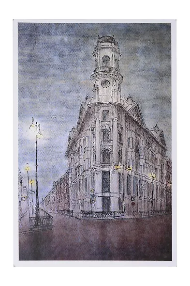 Открытка 10*15см тушь СПб Пять углов О/010/015 - фото 1