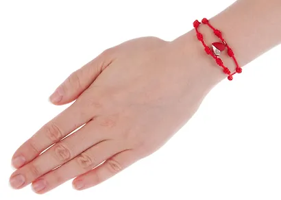 Набор парных браслетов с подвеской «Сердечко», текстиль, металл, Lafilaf - фото 6