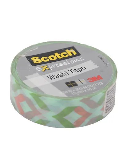 Лента клейкая декоративная Scotch/Скотч Washi, мята, 15мм x 10м, (3M) C314-P16 - фото 1