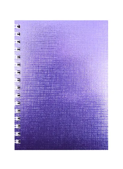 Записная книжка А6 80л кл. "METALLIC" обл. фиолет.бумвинил, гребень - фото 1