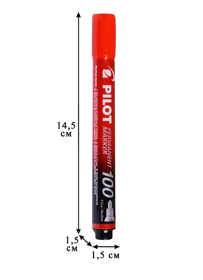 Маркер перманентный Pilot, SCA-100 (R), красный 1 мм - фото 2