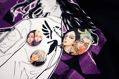 Набор значков Токийские мстители. Антагонисты (металл) (5 штук) - фото 4