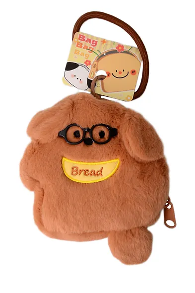 Брелок-кошелек Собачка коричневая в очках (текстиль) (13см) (12-Station-202508-XP6) - фото 5