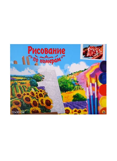 Набор для раскрашивания по номерам ТМ Рыжий Кот Холст с красками 22х30см Город на утесе у моря (Арт. HS239) - фото 2