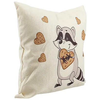 Подушка Енот с печеньками (43х43) (текстиль) - фото 2