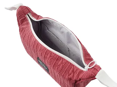 Косметичка с ремешками на кнопке Nature Style (красная) (вязаный узор) (ПВХ) (21х8х7) - фото 5