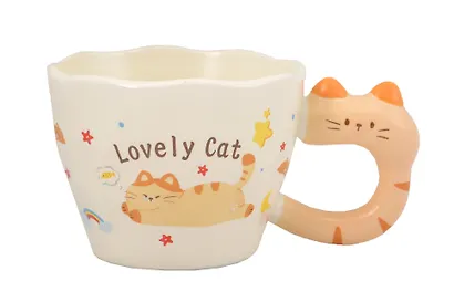 Кружка Котик Lovely Cat (керамика) (400мл) (12-B3-6641-202510-STB-12) - фото 1