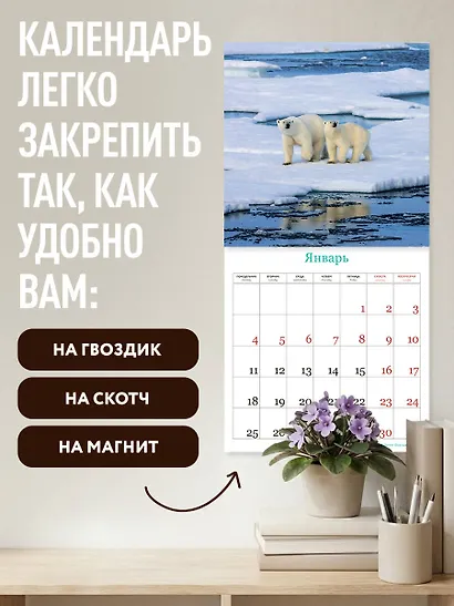 Русская природа. Календарь настенный на 16 месяцев на 2027 год (300х300 мм) - фото 5