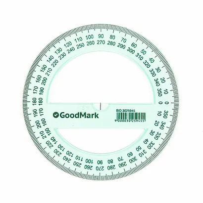 Транспортир 12 см 360°, пластик, в ассортименте, GoodMark - фото 2