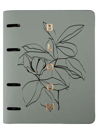 Тетрадь на кольцах «Bloom. Оливковый» 120 листов в клетку, А5, сменный блок - Be Smart - фото 2