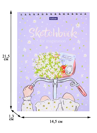 Скетчбук А5 32л "Лето на велосипеде" 160г/м2, тв. переплет - фото 3