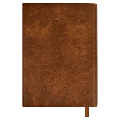 Ежедневник недат. А5+ 160л 175*245 "Шеврет" коричневый, кожзам, мягк.переплет, блинтовое тиснение, офсет, ляссе из иск.кожи, подар.упаковка - фото 9