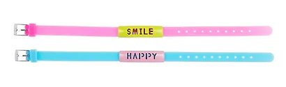 Набор парных браслетов Smile, Happy (силикон) (12-04407-B77) (Lafilaf) - фото 7