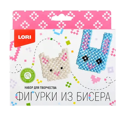 Набор для творчества LORI. Фигурки из бисера "Котенок, зайчонок" - фото 1
