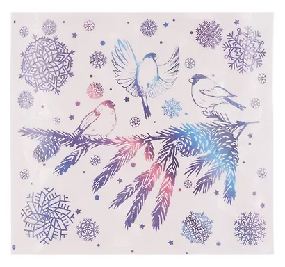 Новогоднее оконное украшение с раскраской Веточка и снежинки (15,5x17,5) (94293) - фото 2