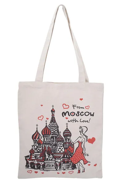 Сумка-шоппер From Moscow with love,Храм Василия Блаженного (Москва) (106-2-19D-1-eng) - фото 1