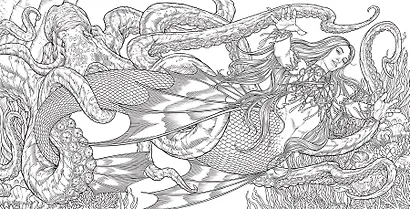 Coloring Through Enchanted Realms of Dragons, Unicorns, Fairies, and More Раскрашиваем  миры драконов, единорогов, фей / Книги на английском языке - фото 5