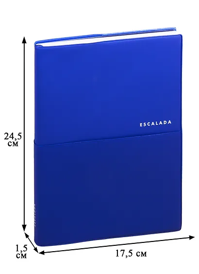 Ежедневник недат. А5 160л ПВХ синий, темно-синий, кожзам, мягкий переплет, съемная обл, карман, тонир.блок, ляссе - фото 2