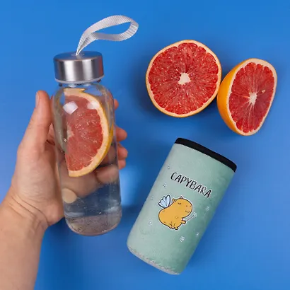 Бутылка в чехле велюр Капибара Фея (стекло) (300мл) (12-07229-CPBR-6) Bookvalno - фото 14