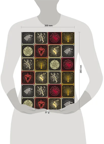 Обложка для паспорта «Игра Престолов. Гербы домов», черная - фото 3
