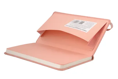 Планинг недат. 64л "Joy Book" персиковый пух, карманный, иск.кожа 7Б, скругл.углы, тонир.блок, резинка, офсет, ляссе - фото 4