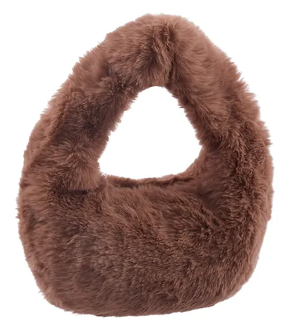 Сумочка плюшевая Коричневая (29х34) - фото 2
