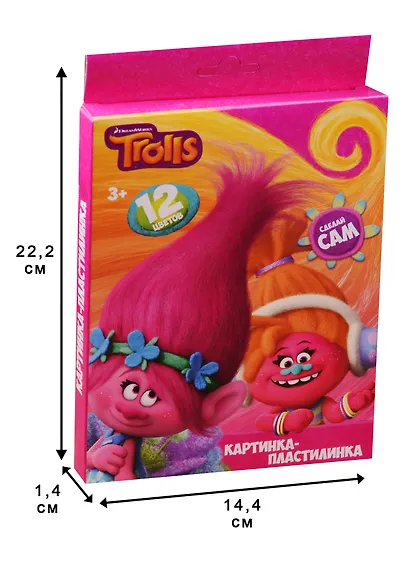 Пластилин, 12цв 240гр, Centrum, Тролли - фото 2