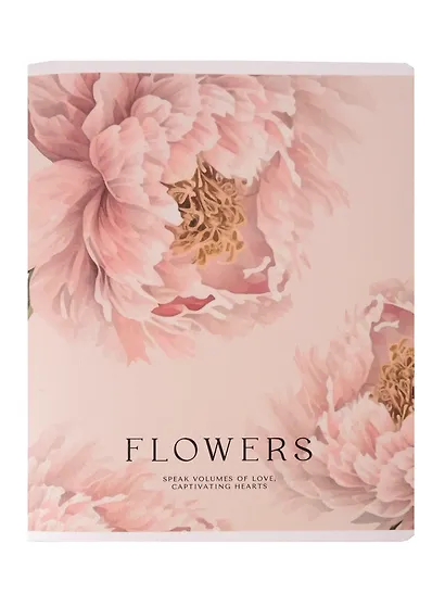 Тетрадь «Peony», 48 листов в клетку, персиковый, скрепка - фото 1