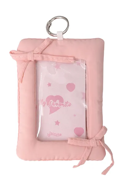 Чехол для карточек дутый Розовый (картхолдер) (карабин) (текстиль) (9х12) (12-2025093-37) - фото 2