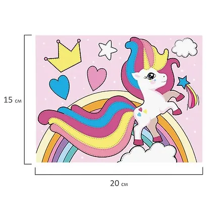 Набор для творчества Аппликация из фольги, Пони, самокл. основа 20*15см, ЮНЛАНДИЯ, 662384 - фото 5