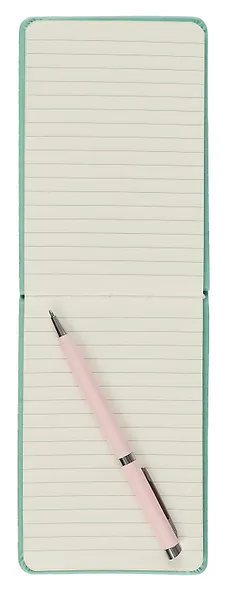 Блокнот А6- 100л лин. "Joy Book. Ментоловый" 7БЦ, иск.кожа, тонир.блок, скругл.углы, горизонт.резинка, карман - фото 3