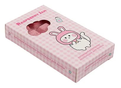 Бомбочка-шоколадка для ванны Kawaii Котик Кигуруми (Малиновый закат) (170 г) - фото 3