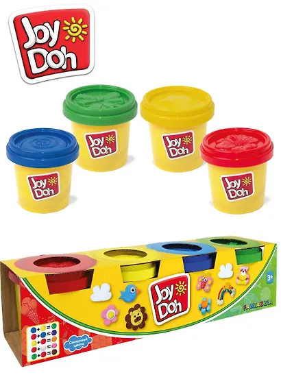 Масса для лепки Joy Doh, набор из 4 баночек с тестом, (4 х 112 г) - фото 2
