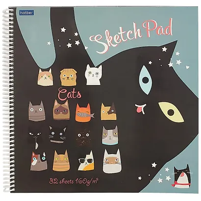 Скетчбук «Cats», 32 листа, 29 х 29 см - фото 1