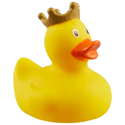Игрушка для ванной, уточка резиновая FUNNY DUCKS "Уточка в короне желтая" (1925) - фото 1