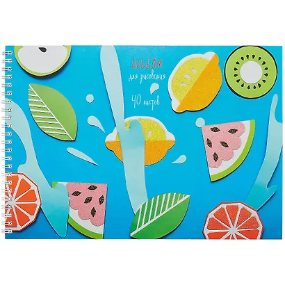 Альбом для рисования Listoff, "Фреш", А4, 40 листов, на гребне - фото 1