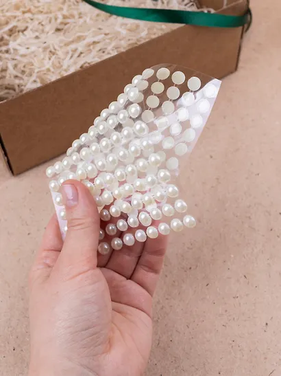 Набор страз полужемчужины на подвесе с напылением (150 шт.) (8 мм) молочные (упаковка)  2ШТ - фото 6