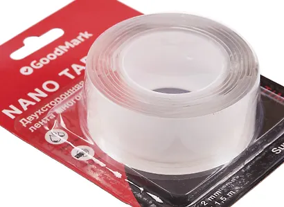 Лента клейкая 30мм*1,5м "Nano tape" двусторонняя, GoodMark - фото 3