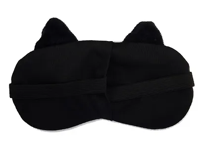 Маска для сна Кот с объемными глазами (плюш) (пакет) розовая - фото 3